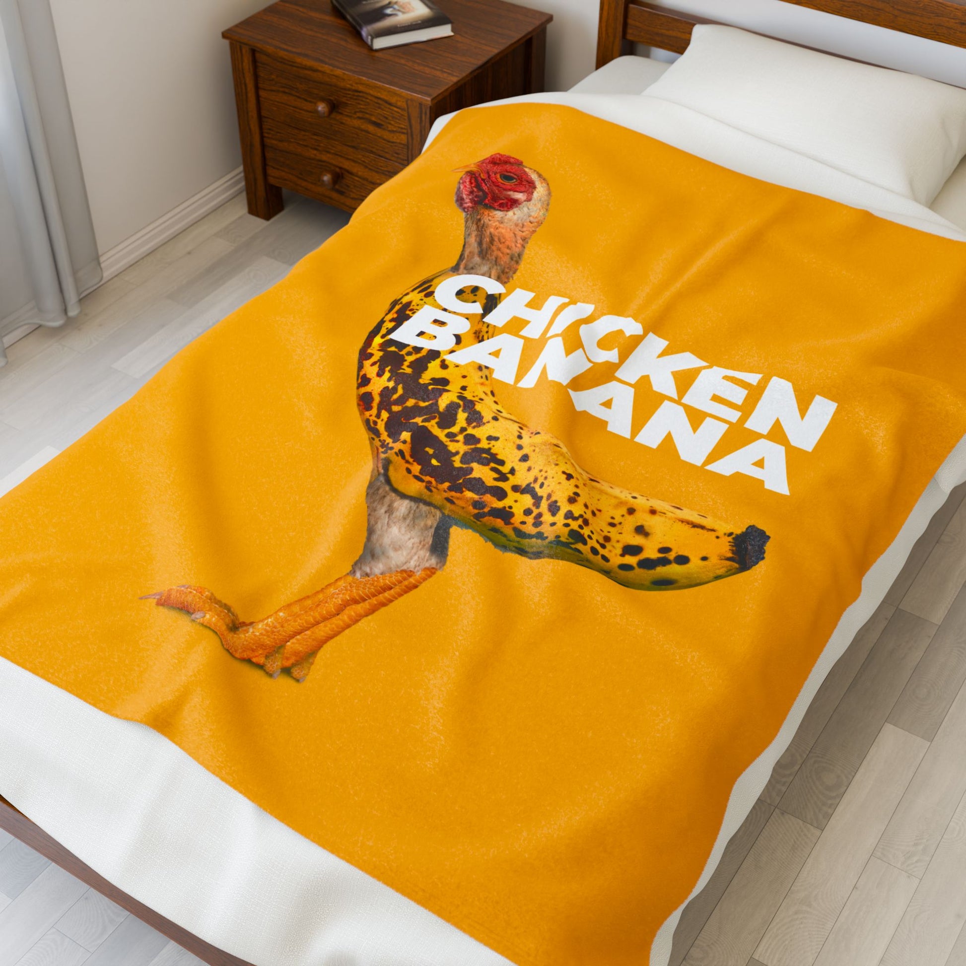 Chicken Banana ™ Velveteen Plush Blanket